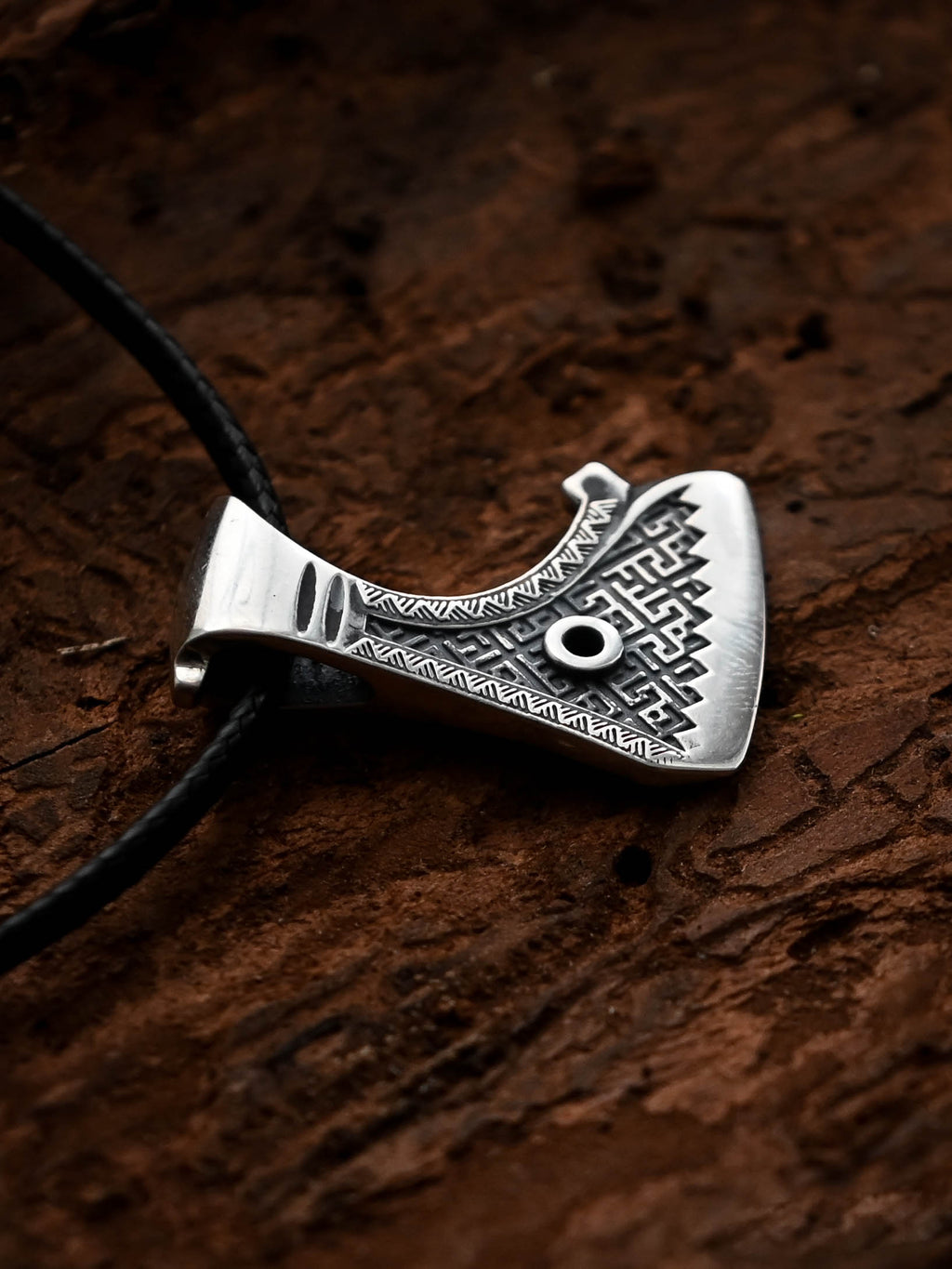 Perun's Axe (Small) with Patterns, Sterling Silver 925 — Slavic Symbol Pendant