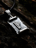 Wunjo Rune Amulet on a Scroll, Sterling Silver 925 — Viking & Norse Symbol Pendant