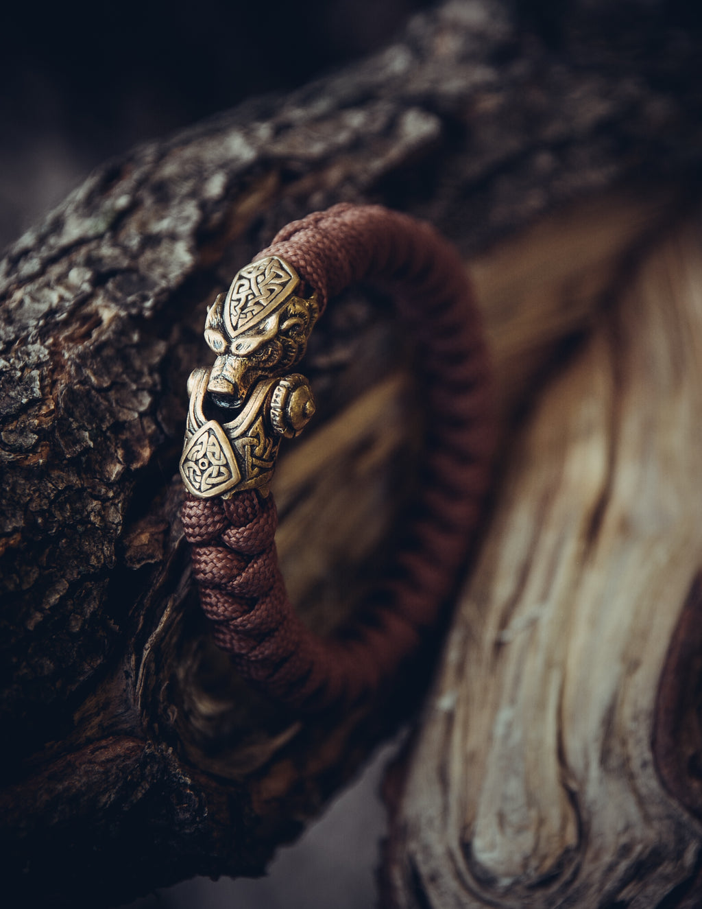 Scandinavian Bear Bracelet, Paracord and Bronze