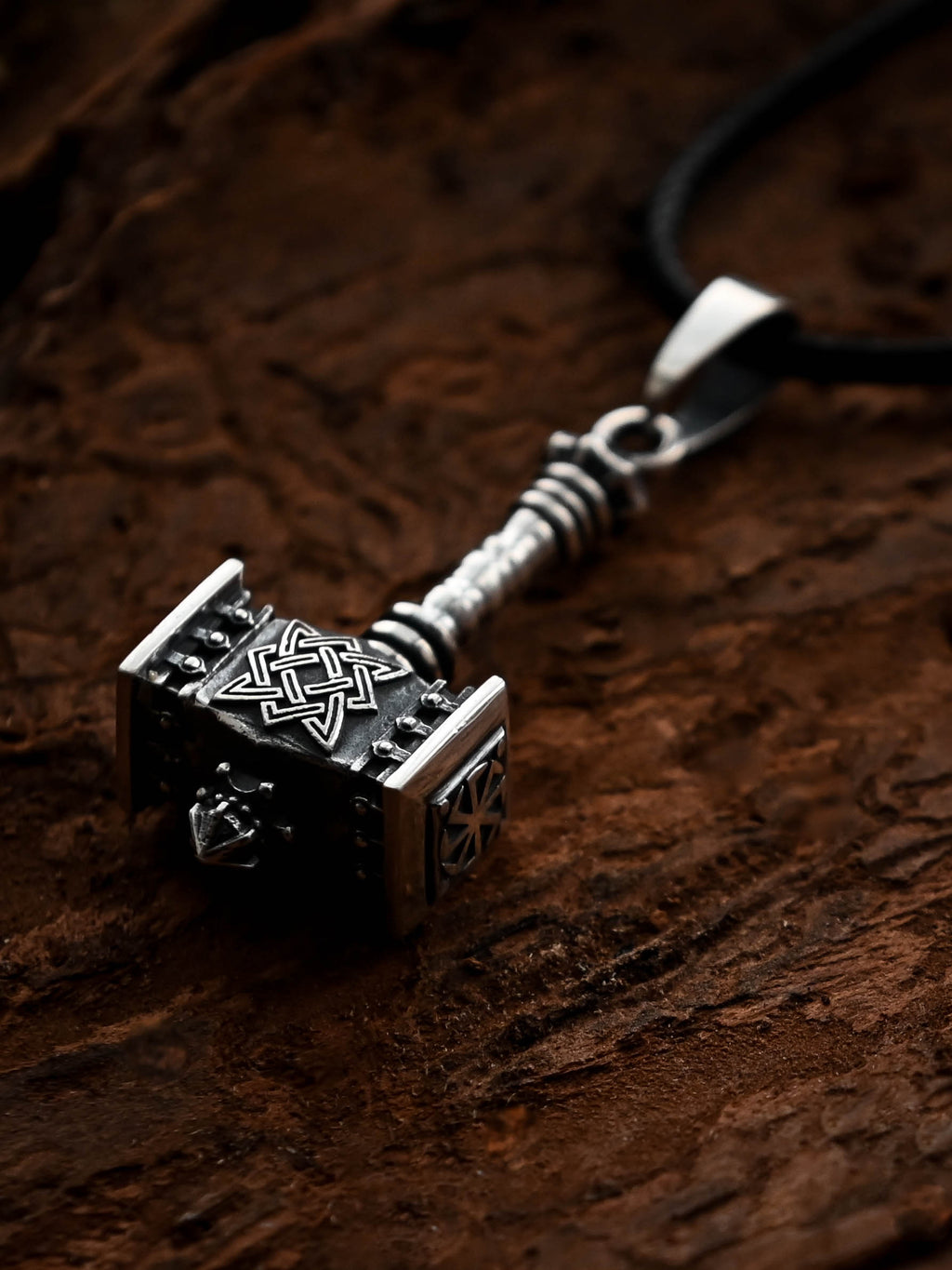 Svarog's Hammer with Star of Rus, Sterling Silver 925 — Slavic Symbol Pendant