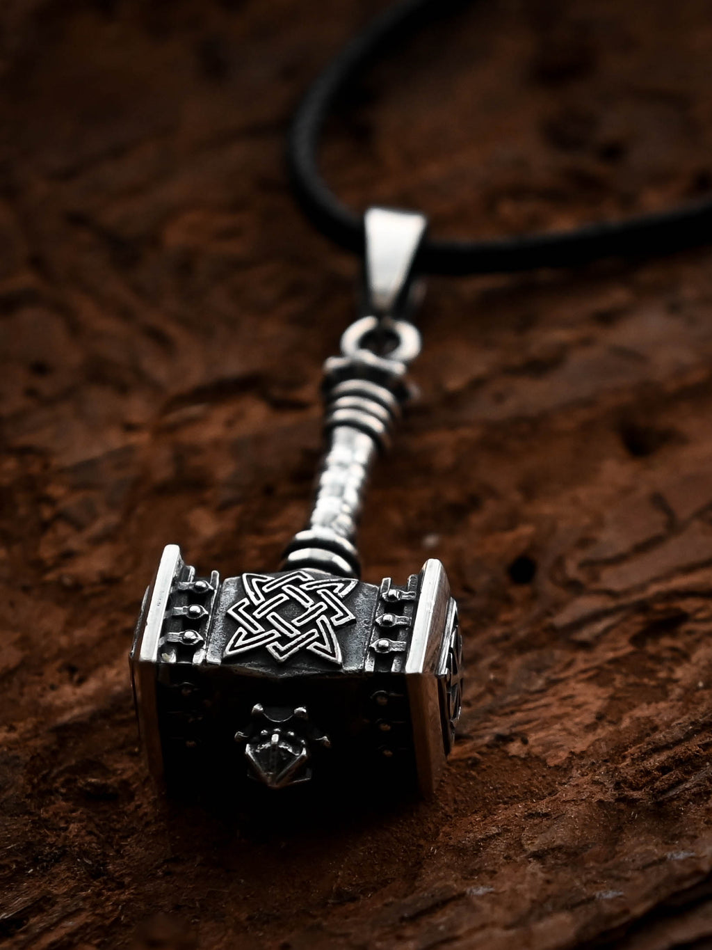 Svarog's Hammer with Star of Rus, Sterling Silver 925 — Slavic Symbol Pendant