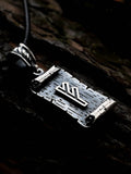 Fehu Rune Amulet on a Scroll, Sterling Silver 925 — Viking & Norse Symbol Pendant