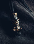 Cheshire Cat Keychain, Bronze on Paracord Cord