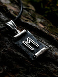 Ehwaz Rune Amulet on a Scroll, Sterling Silver 925 — Viking & Norse Symbol Pendant