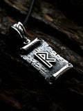 Raidho Rune Amulet on a Scroll, Sterling Silver 925 — Viking & Norse Symbol Pendant
