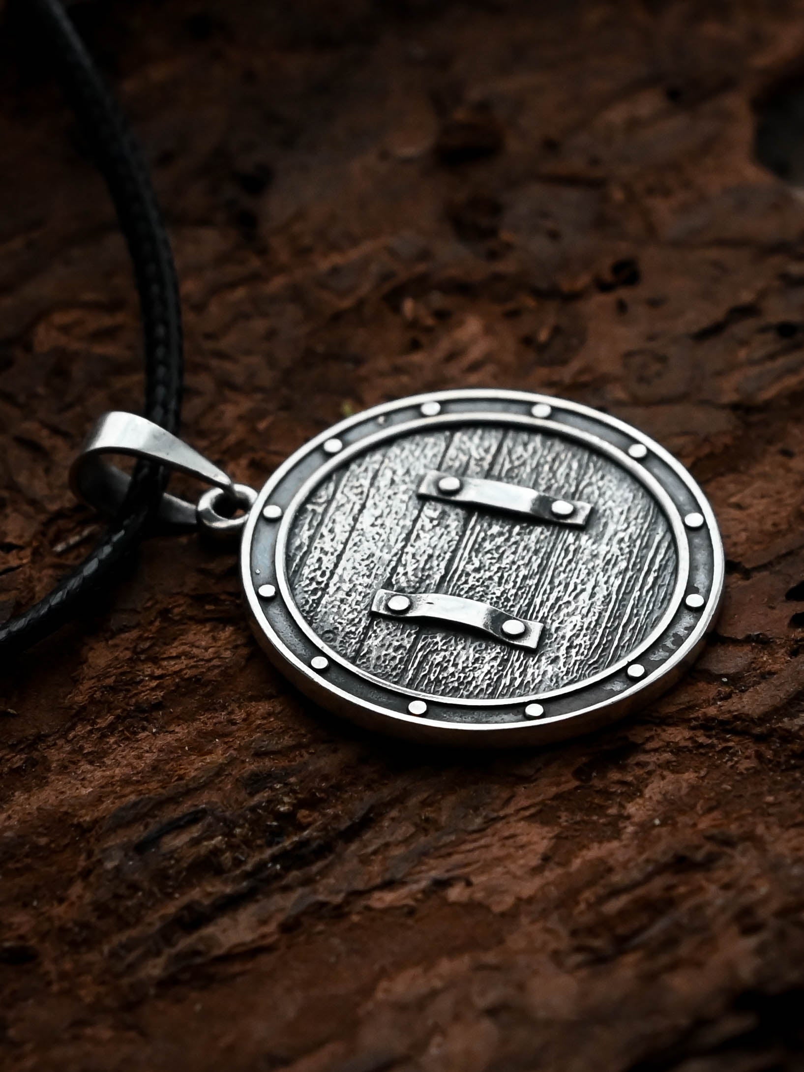 Alatyr Amulet on a Shield, Sterling Silver 925 — Slavic Symbol Pendant
