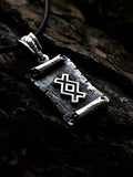 Ingwaz Rune Amulet on a Scroll, Sterling Silver 925 — Viking & Norse Symbol Pendant