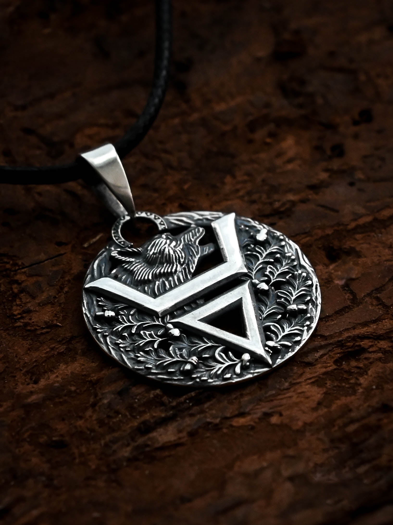 Symbol of Veles with Bear, Sterling Silver 925 — Slavic Symbol Pendant