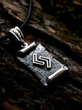 Jera Rune Amulet on a Scroll, Sterling Silver 925 — Viking & Norse Symbol Pendant