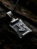 Eihwaz Rune Amulet on a Scroll, Sterling Silver 925 — Viking & Norse Symbol Pendant