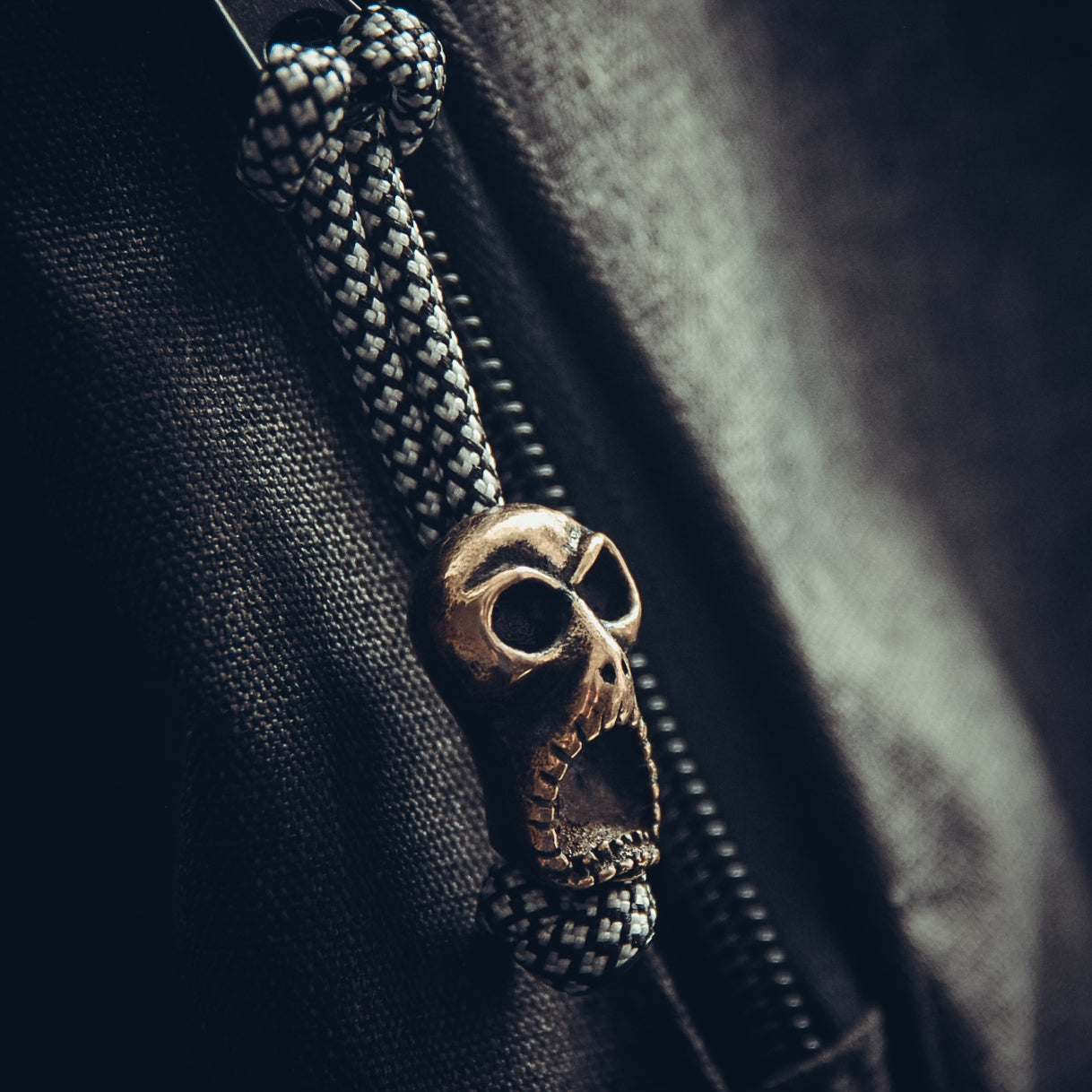 Ghost Keychain, Bronze on Paracord Cord