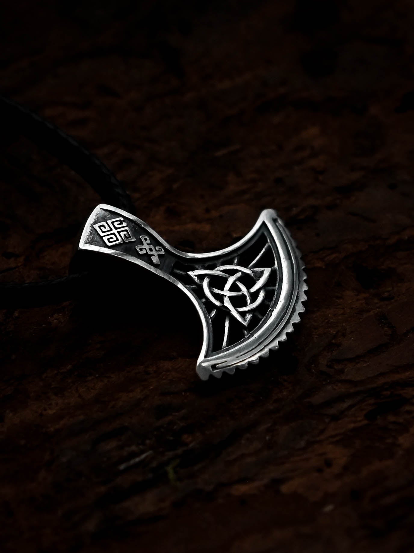 Perun's Axe with Celtic Knot, Sterling Silver 925 — Slavic & Celtic Symbol Pendant