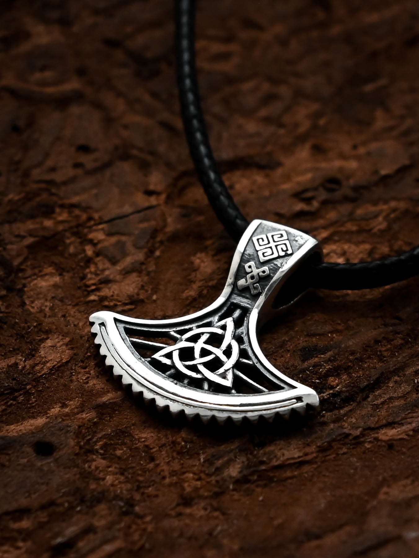 Perun's Axe with Celtic Knot, Sterling Silver 925 — Slavic & Celtic Symbol Pendant