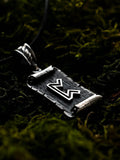 Perthro Rune Amulet on a Scroll, Sterling Silver 925 — Viking & Norse Symbol Pendant