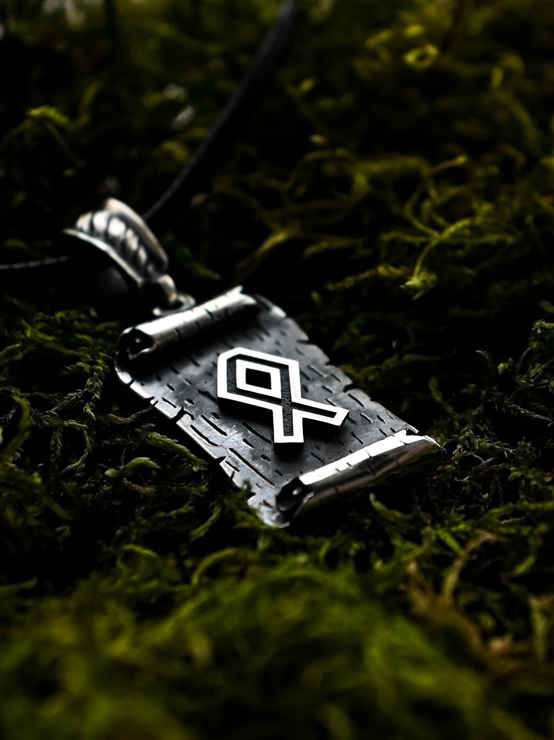 Othala Rune Amulet on a Scroll, Sterling Silver 925 — Viking & Norse Symbol Pendant