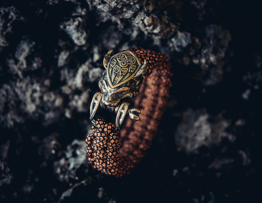 Lynx Bracelet, Paracord and Bronze