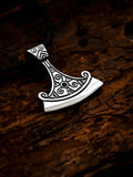 Perun's Axe with Scrollwork, Sterling Silver 925 — Slavic Symbol Pendant