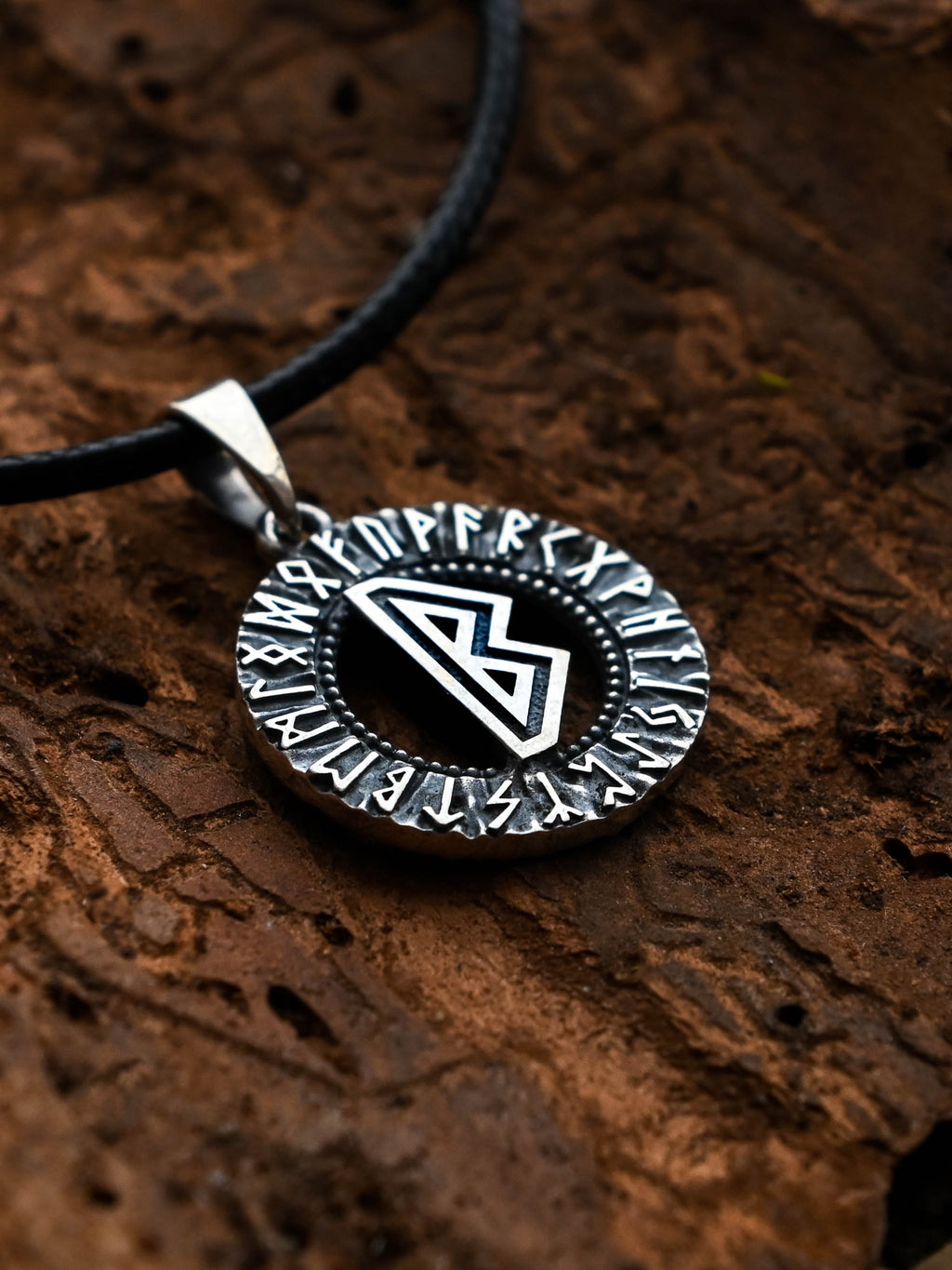 Berkano Rune Amulet, Elder Futhark, Sterling Silver 925 — Viking & Norse Symbol Pendant