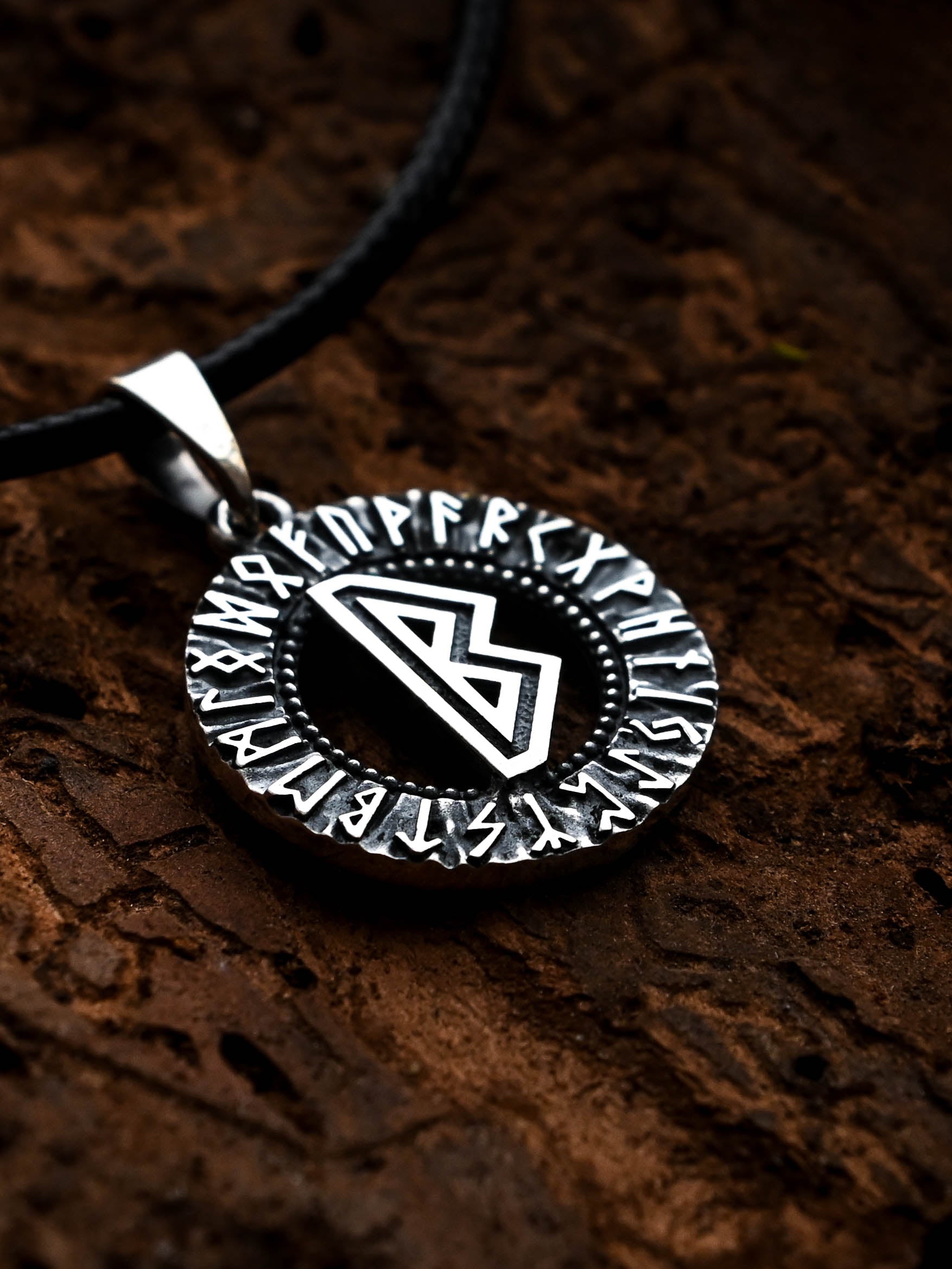 Berkano Rune Amulet, Elder Futhark, Sterling Silver 925 — Viking & Norse Symbol Pendant