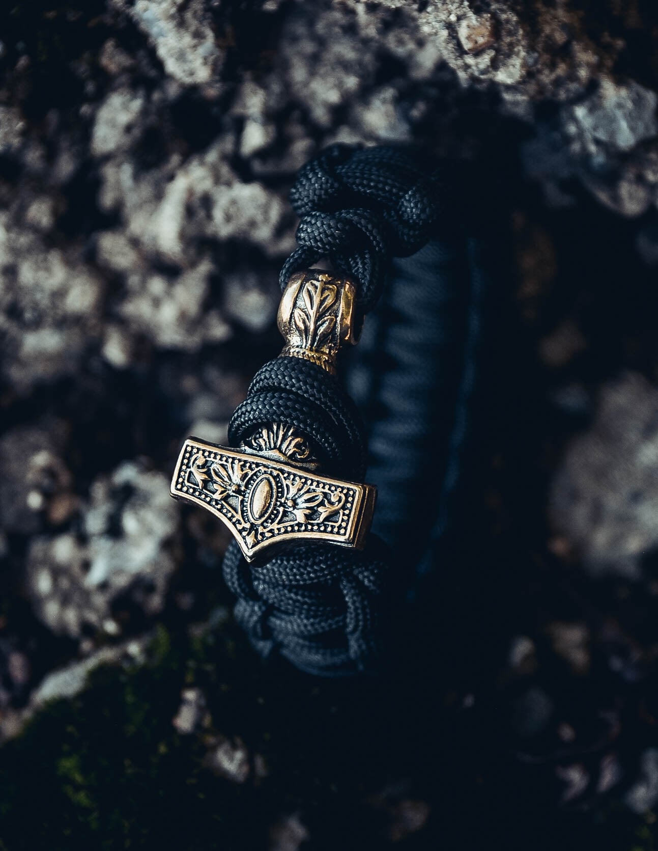 Thor's Hammer Bracelet, Paracord and Bronze