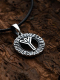 Algiz Rune Amulet, Elder Futhark, Sterling Silver 925 — Viking & Norse Symbol Pendant