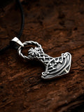 Thor's Hammer with Ring, Sterling Silver 925 — Viking Symbol Pendant