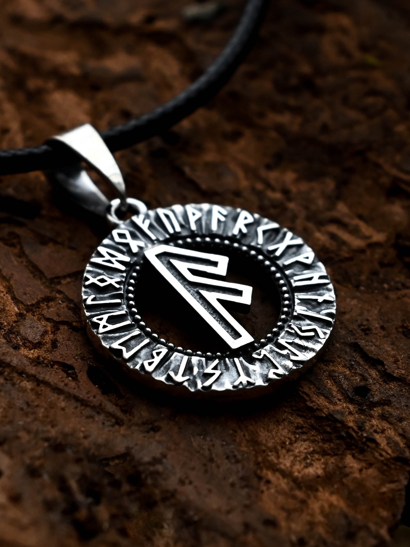 Ansuz Rune Amulet, Elder Futhark, Sterling Silver 925 — Viking & Norse Symbol Pendant