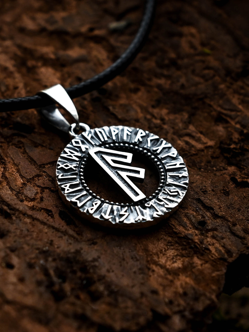 Ansuz Rune Amulet, Elder Futhark, Sterling Silver 925 — Viking & Norse Symbol Pendant