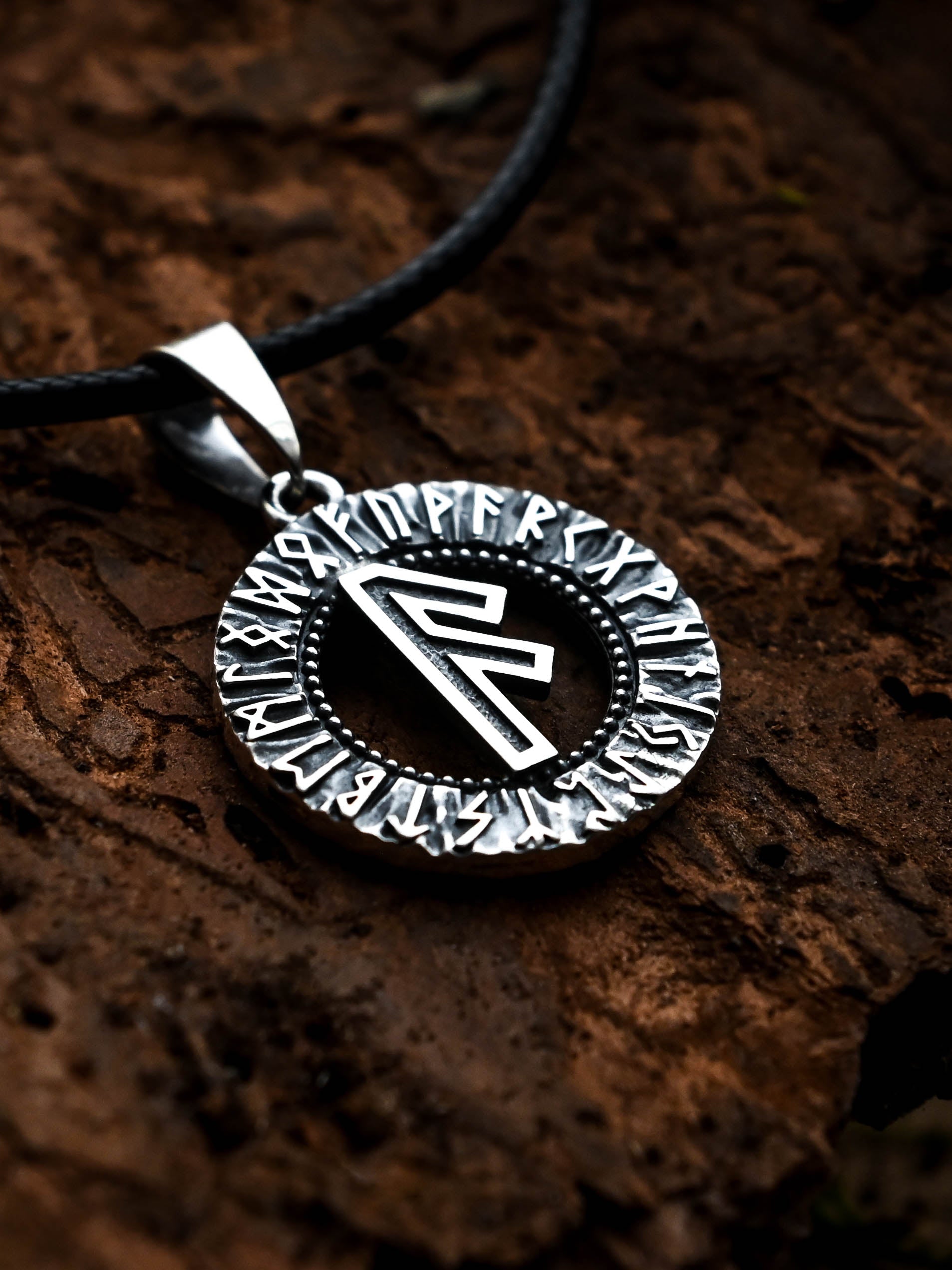 Ansuz Rune Amulet, Elder Futhark, Sterling Silver 925 — Viking & Norse Symbol Pendant