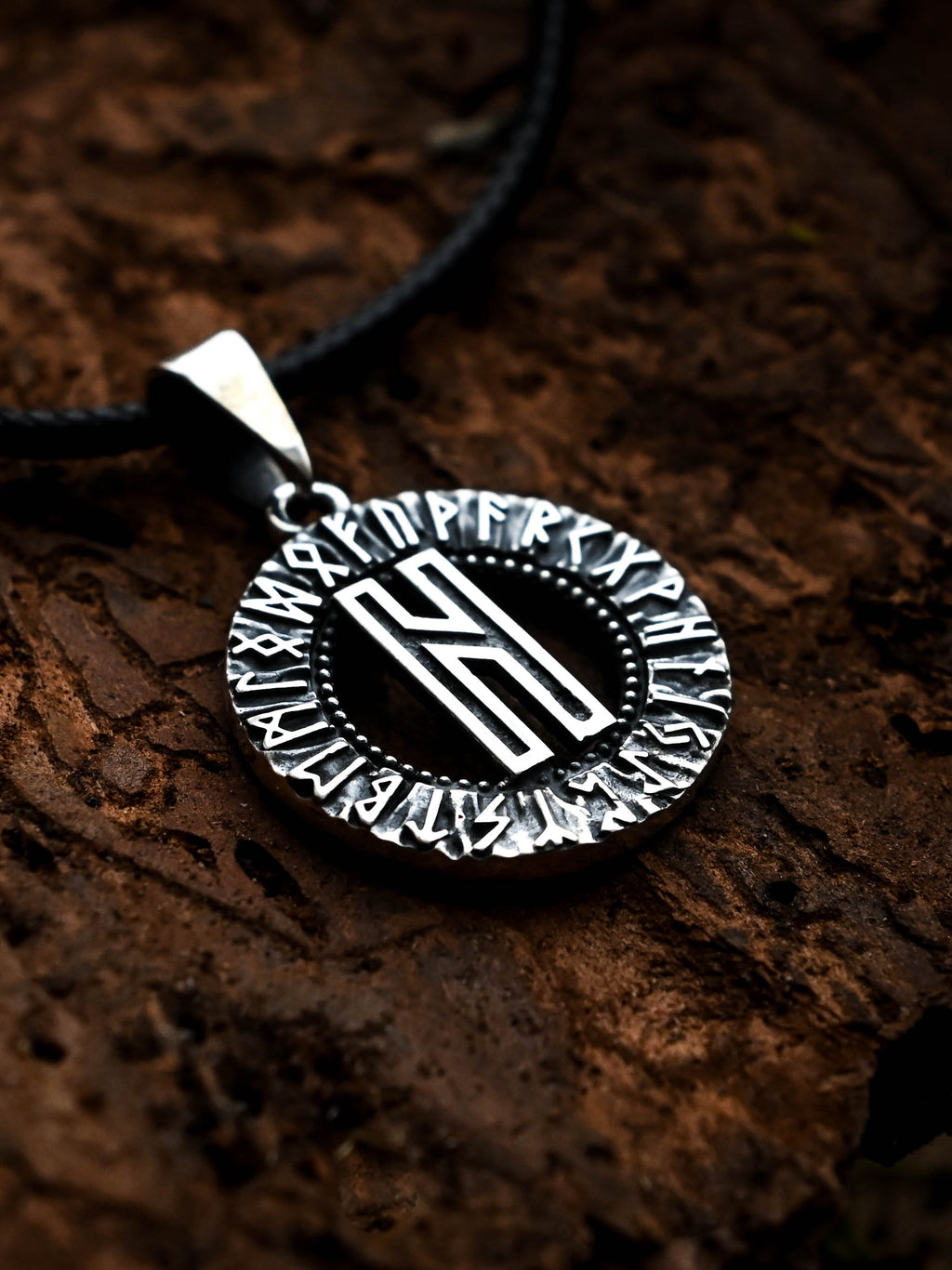 Hagalaz Rune Amulet, Elder Futhark, Sterling Silver 925 — Viking & Norse Symbol Pendant