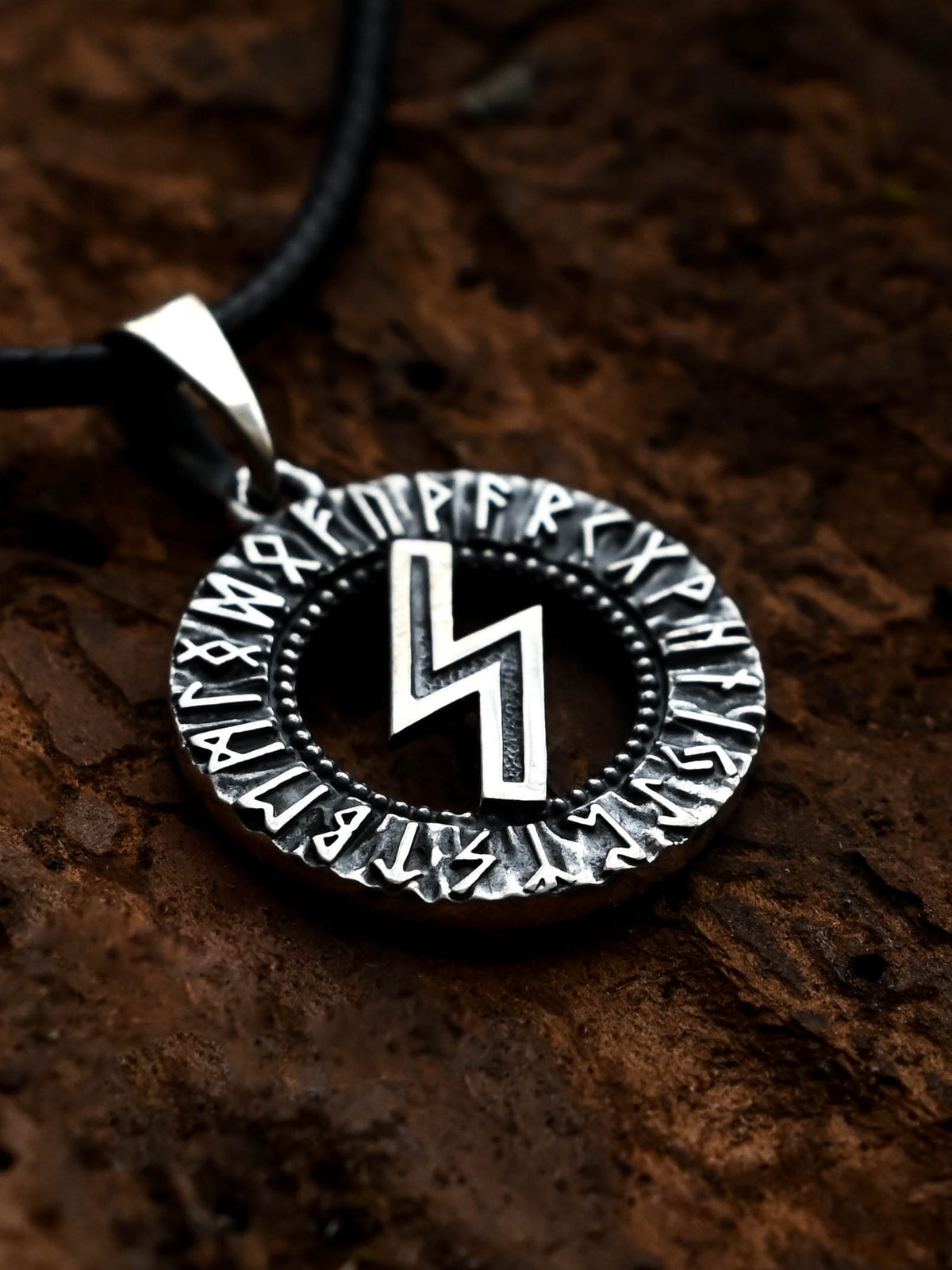 Sowilo Rune Amulet, Elder Futhark, Sterling Silver 925 — Viking & Norse Symbol Pendant