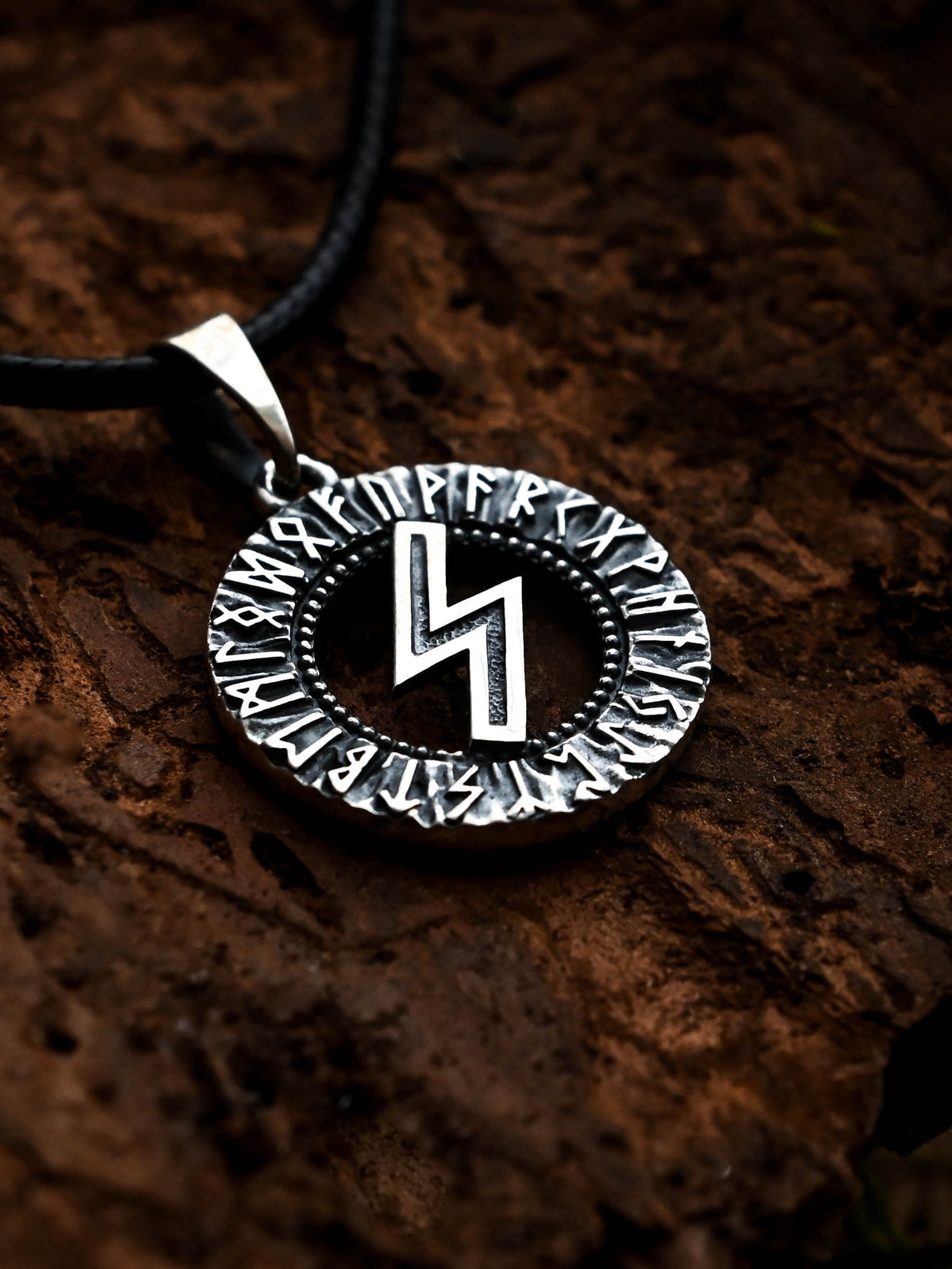 Sowilo Rune Amulet, Elder Futhark, Sterling Silver 925 — Viking & Norse Symbol Pendant