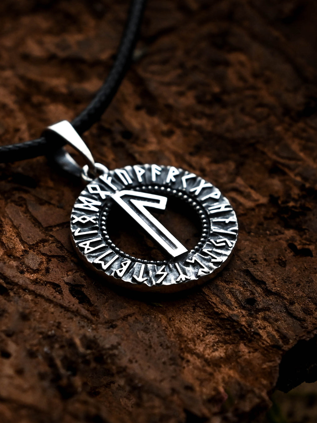 Laguz Rune Amulet, Elder Futhark, Sterling Silver 925 — Viking & Norse Symbol Pendant