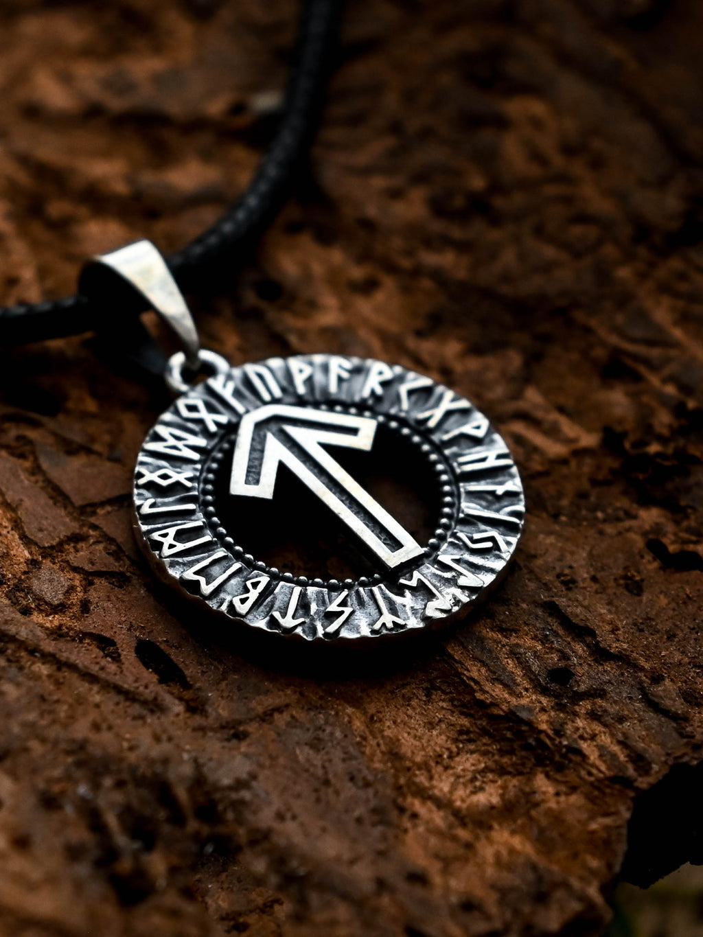 Tiwaz Rune Amulet, Elder Futhark, Sterling Silver 925 — Viking & Norse Symbol Pendant