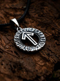 Tiwaz Rune Amulet, Elder Futhark, Sterling Silver 925 — Viking & Norse Symbol Pendant