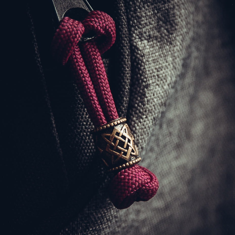 Star of Rus Keychain, Bronze on Paracord Cord
