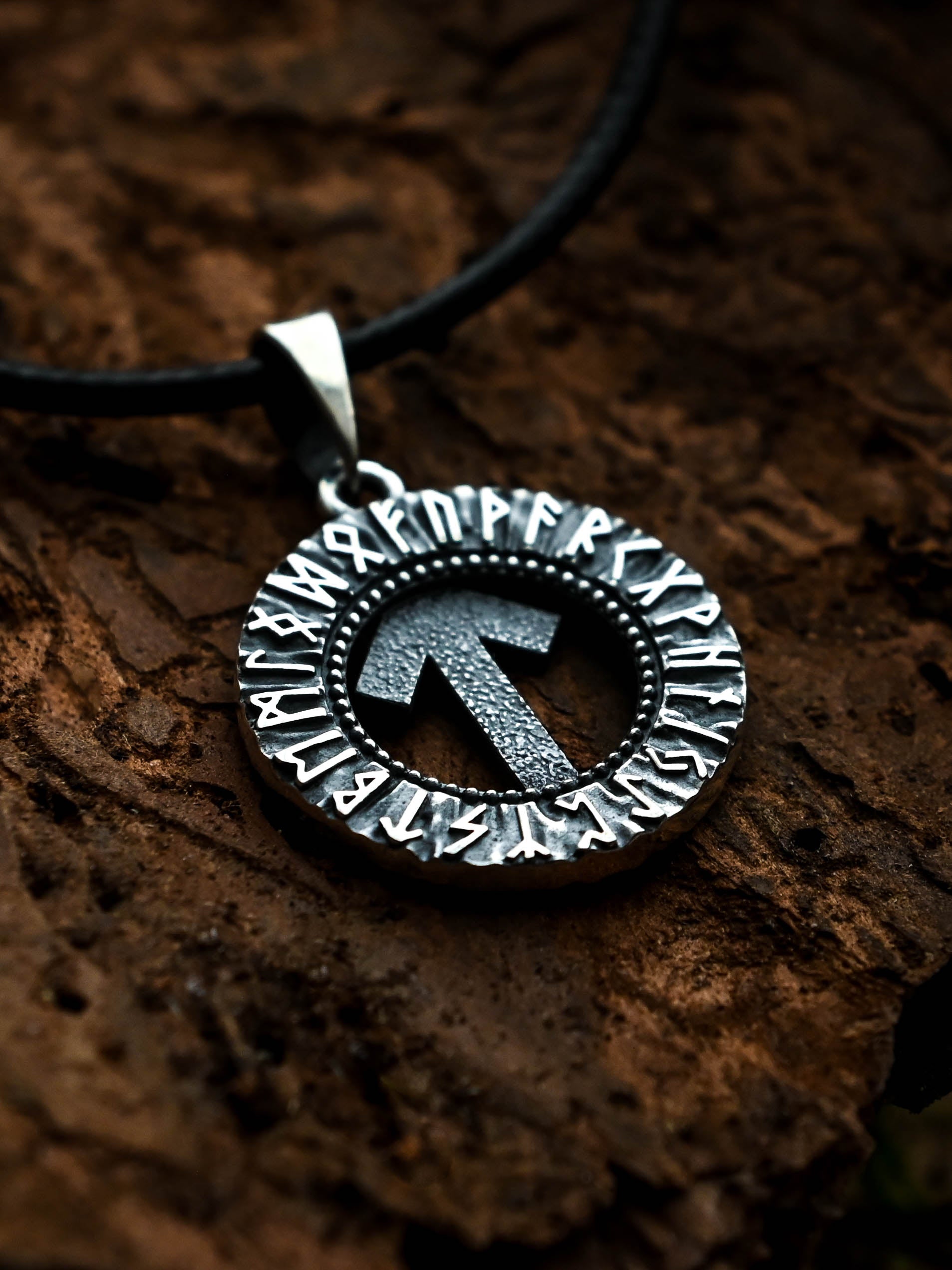 Tiwaz Rune Amulet, Elder Futhark, Sterling Silver 925 — Viking & Norse Symbol Pendant