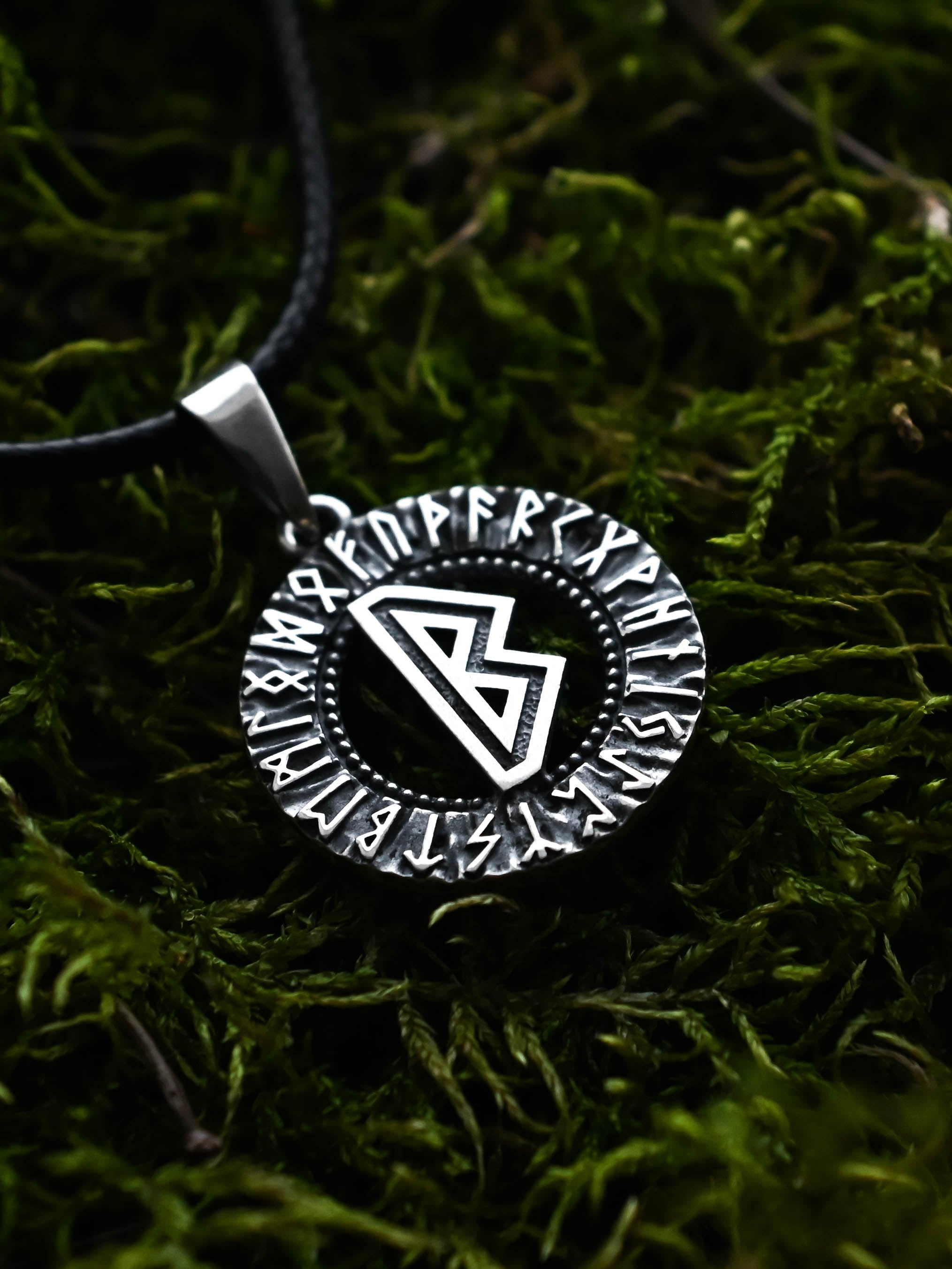 Berkano Rune Amulet, Elder Futhark, Sterling Silver 925 — Viking & Norse Symbol Pendant