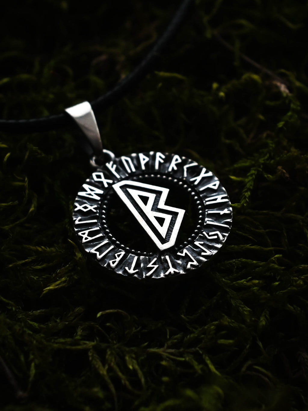 Berkano Rune Amulet, Elder Futhark, Sterling Silver 925 — Viking & Norse Symbol Pendant