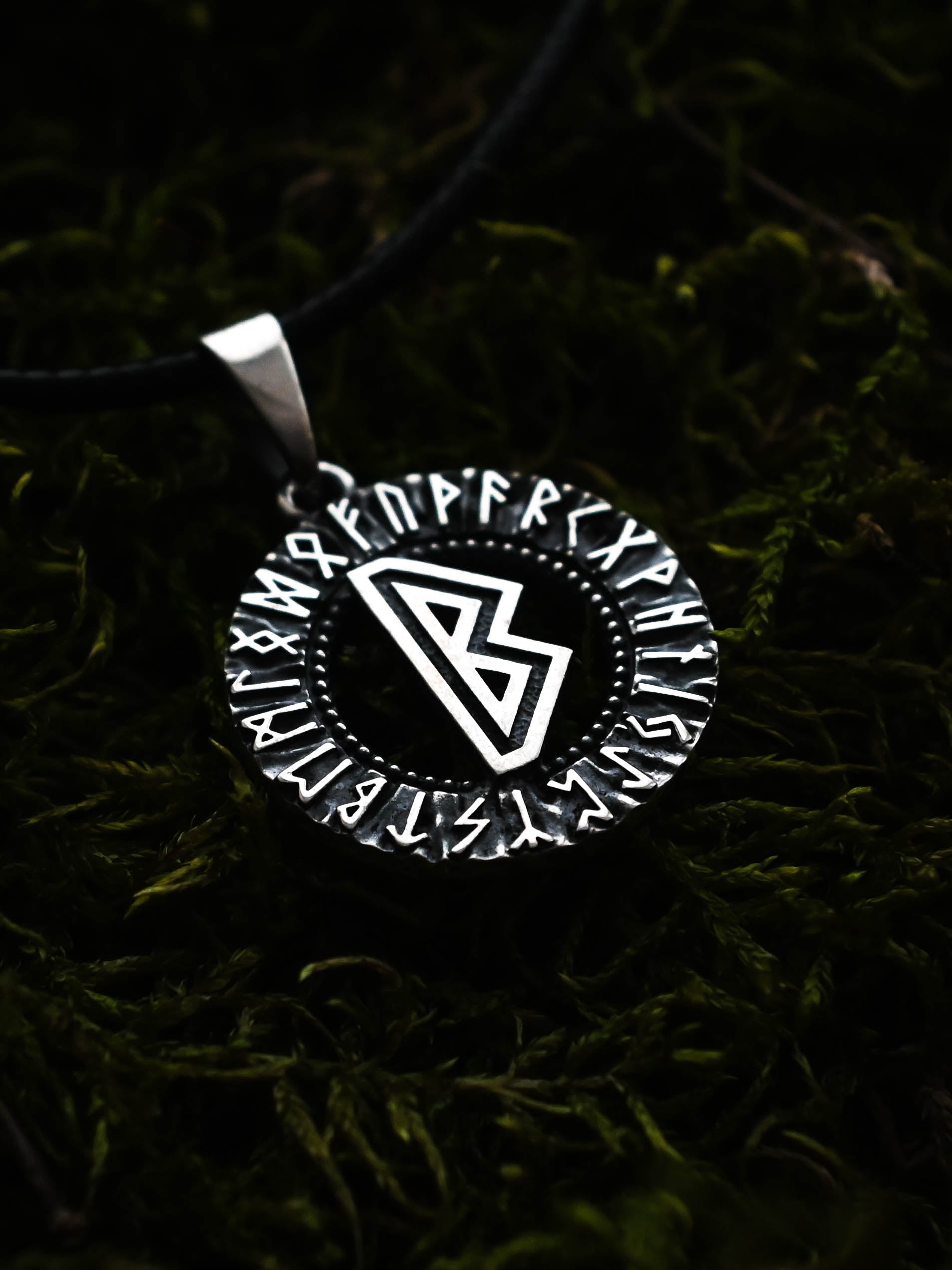 Berkano Rune Amulet, Elder Futhark, Sterling Silver 925 — Viking & Norse Symbol Pendant