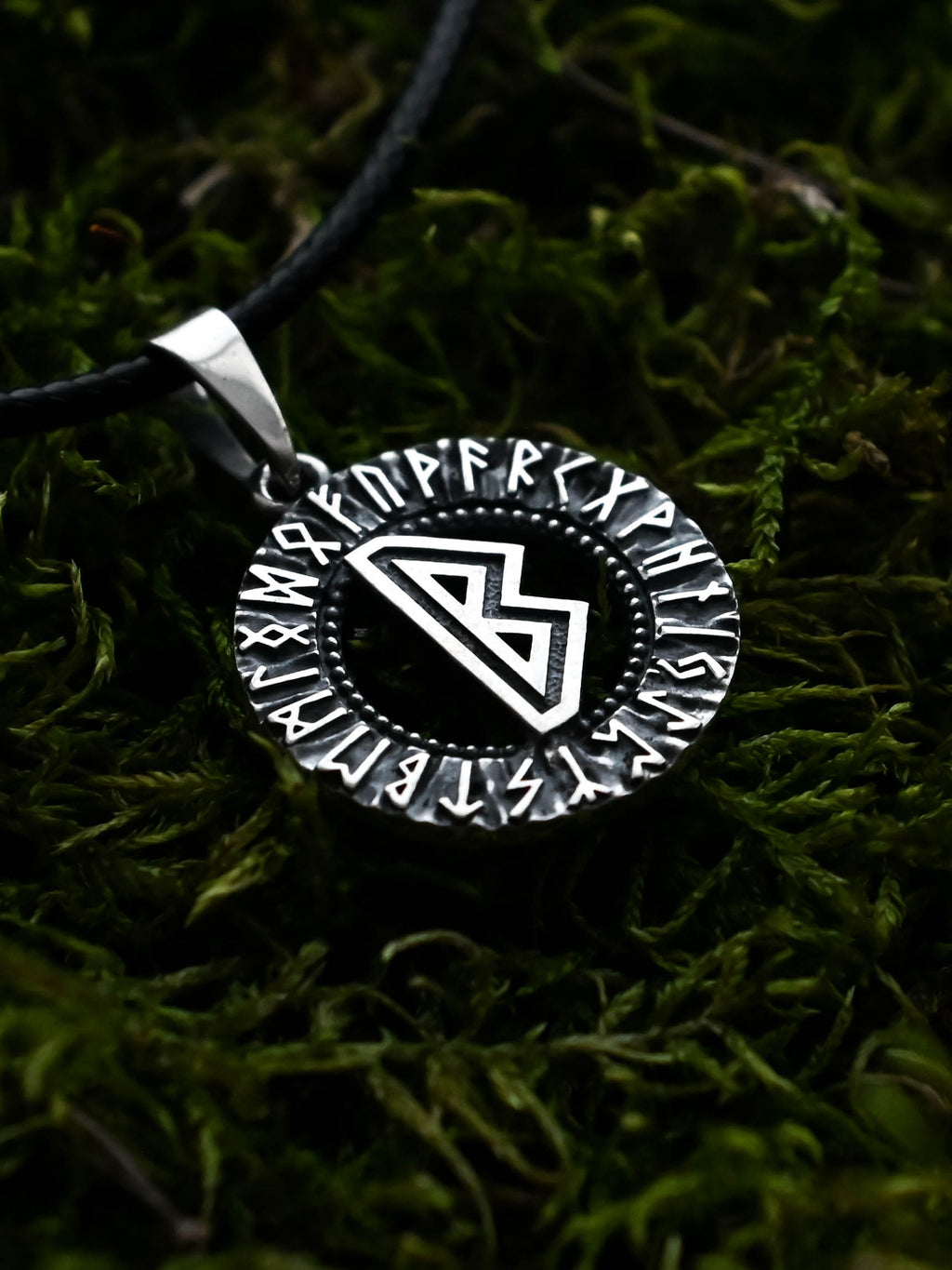 Berkano Rune Amulet, Elder Futhark, Sterling Silver 925 — Viking & Norse Symbol Pendant