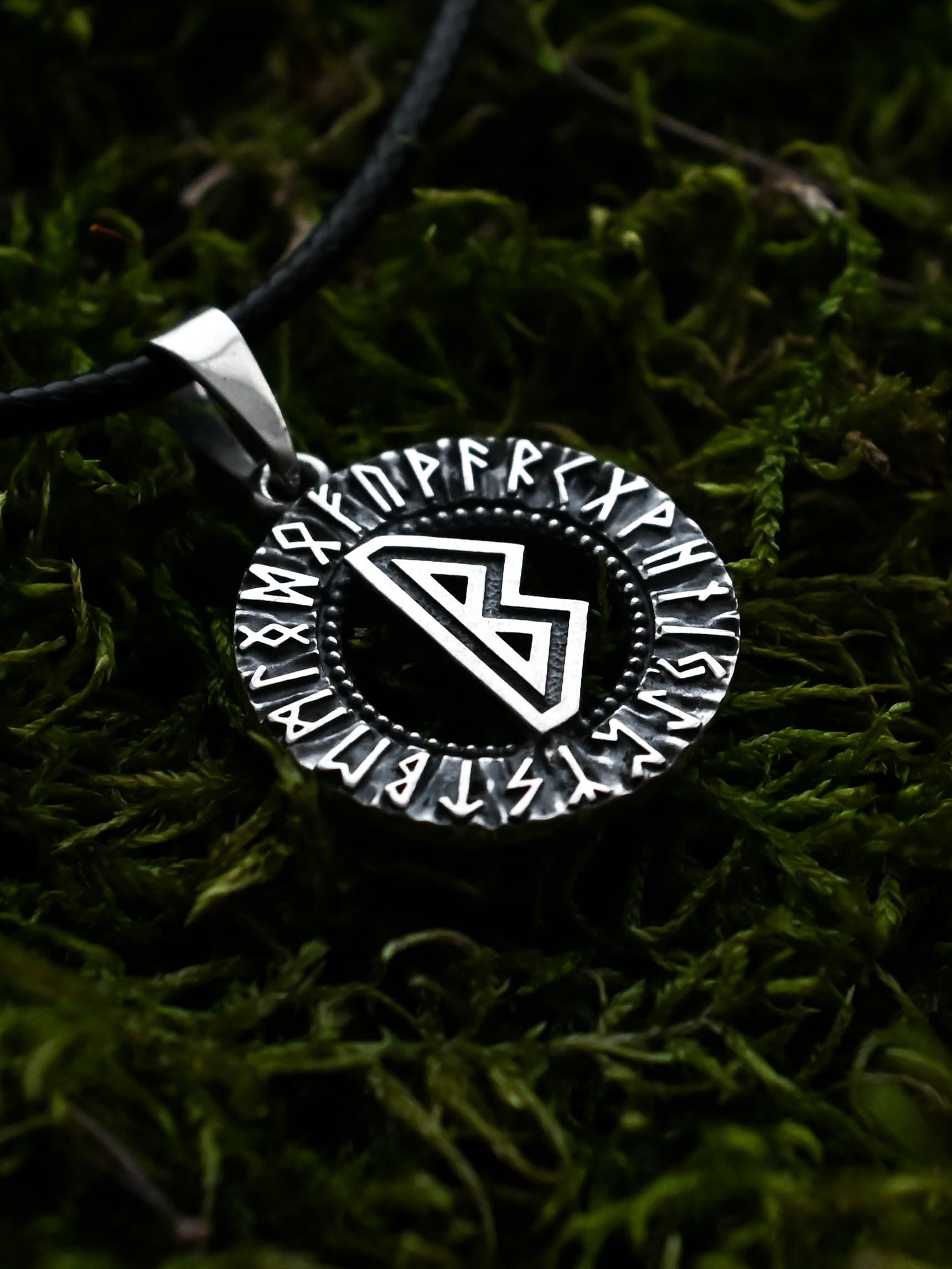 Berkano Rune Amulet, Elder Futhark, Sterling Silver 925 — Viking & Norse Symbol Pendant