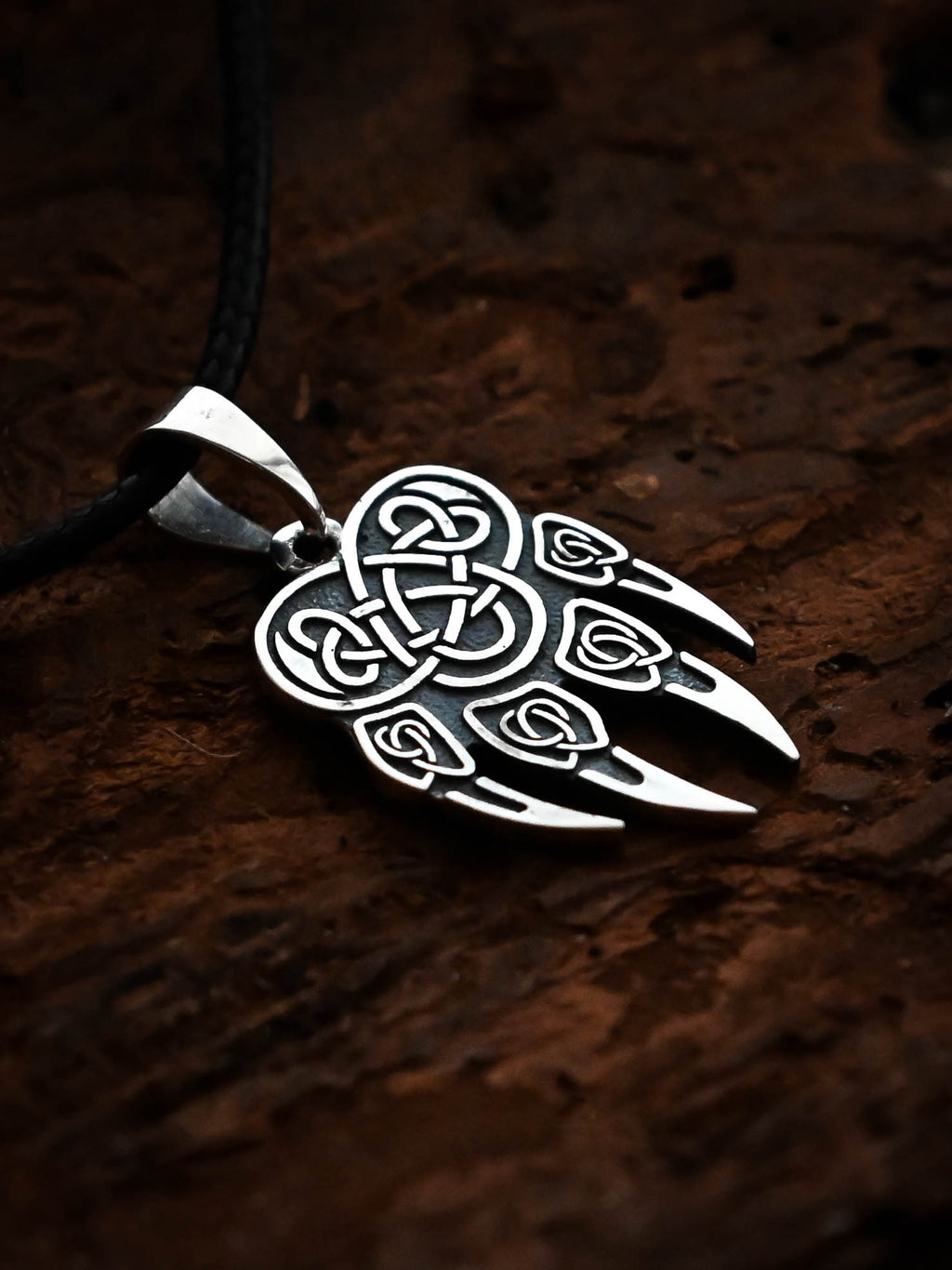 Wolf Paw Amulet (Large), Sterling Silver 925 — Viking & Slavic Symbol Pendant