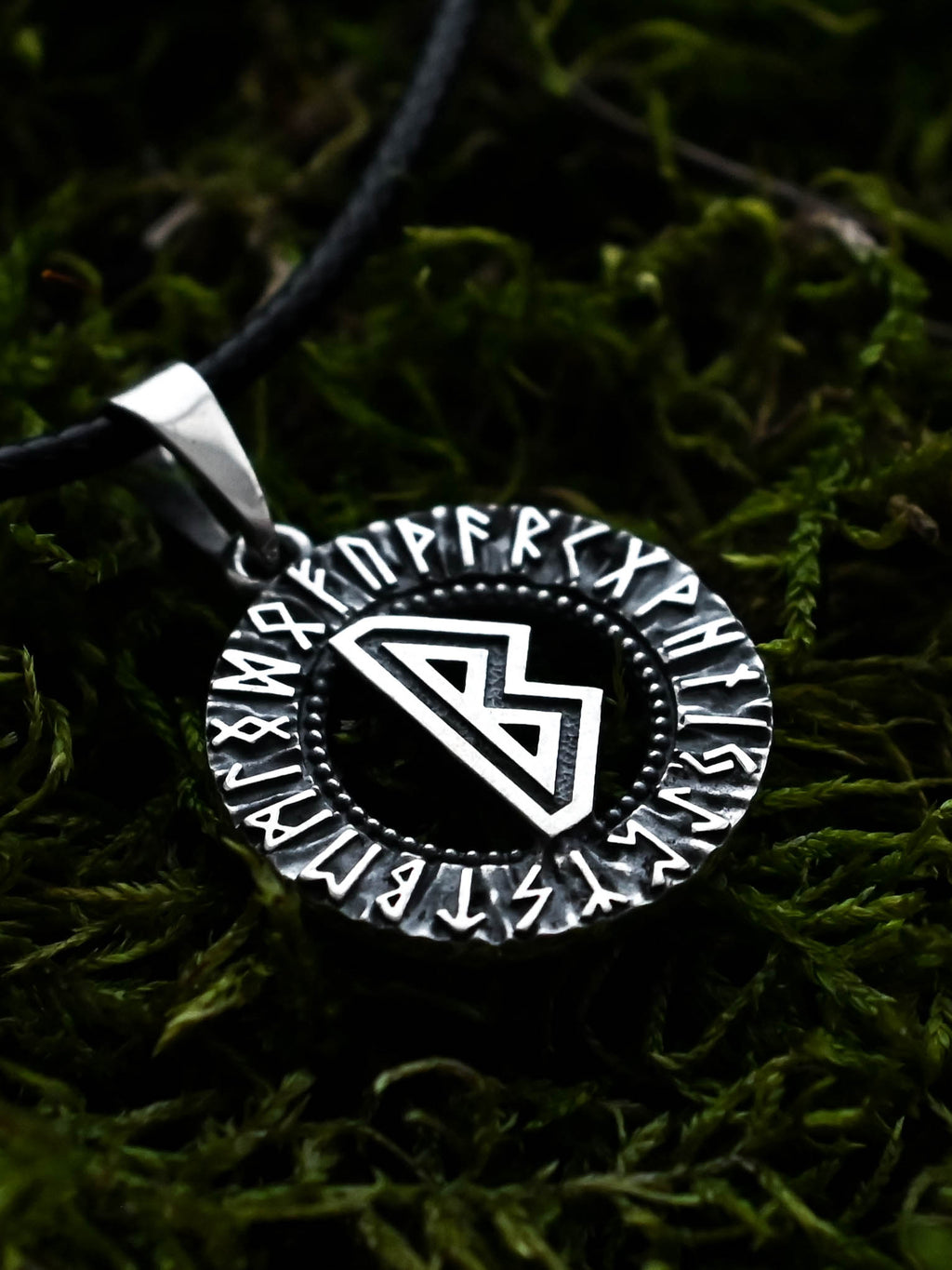 Berkano Rune Amulet, Elder Futhark, Sterling Silver 925 — Viking & Norse Symbol Pendant