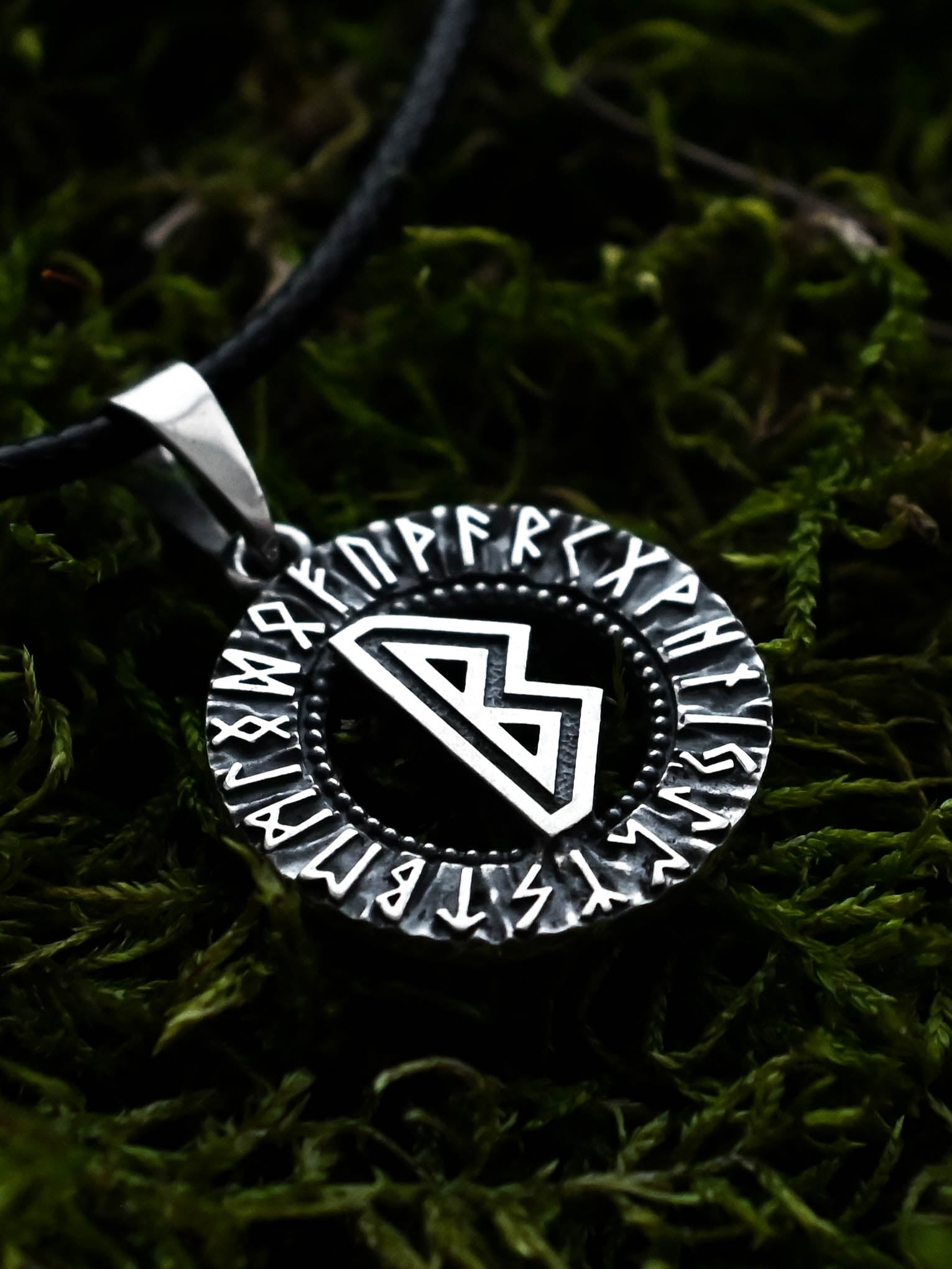 Berkano Rune Amulet, Elder Futhark, Sterling Silver 925 — Viking & Norse Symbol Pendant
