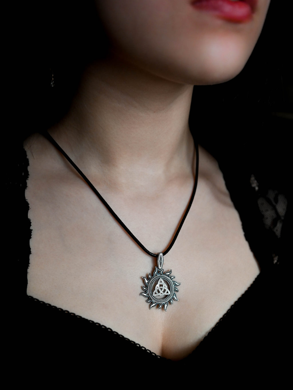 Celtic Knot in Sun Amulet, Sterling Silver 925 — Celtic, Viking & Norse Pendant