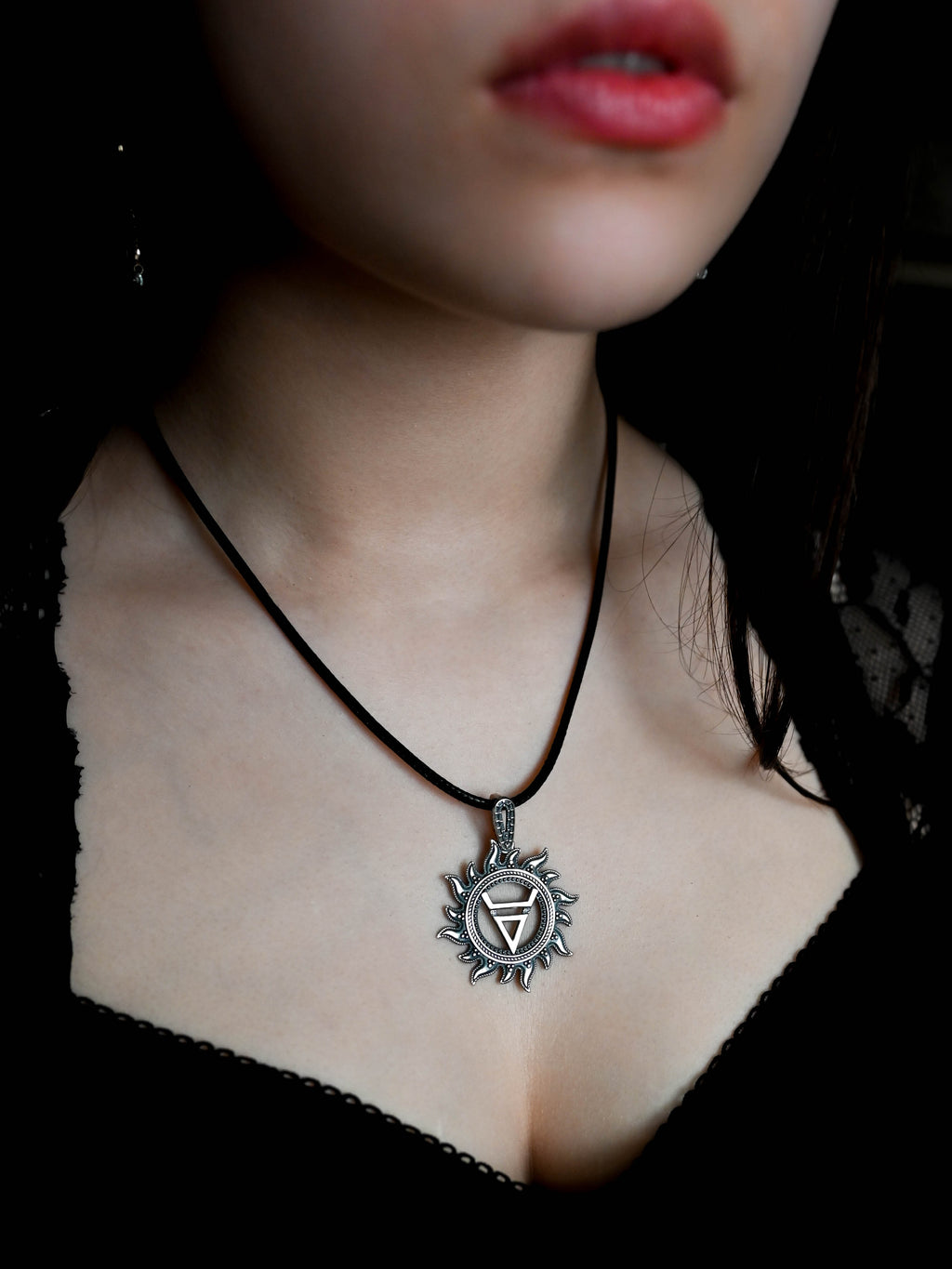 Symbol of Veles in Sun Amulet, Sterling Silver 925 — Slavic, Viking & Norse Pendant
