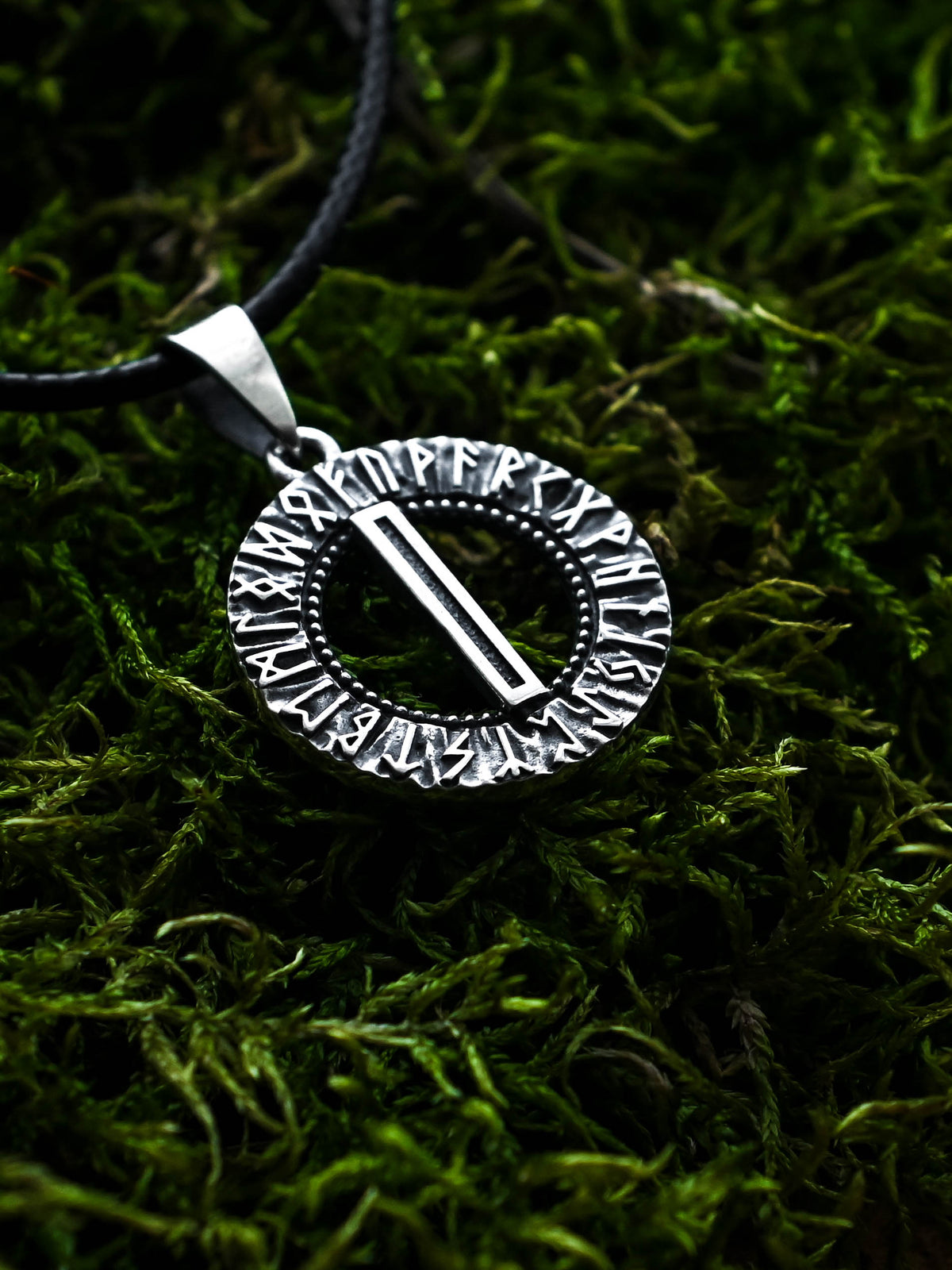 Isa Rune Amulet, Elder Futhark, Sterling Silver 925 — Viking & Norse Symbol Pendant