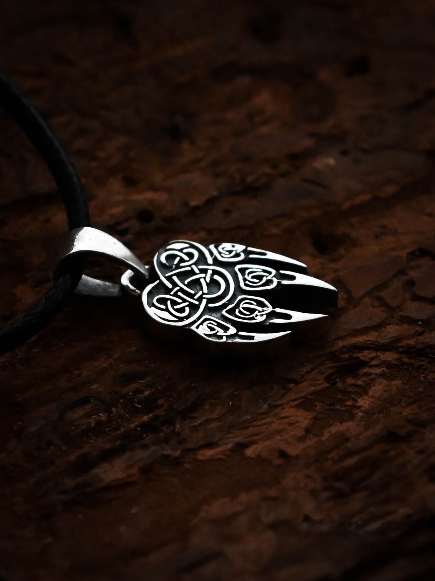 Wolf Paw Amulet (Small), Sterling Silver 925 — Viking & Slavic Symbol Pendant