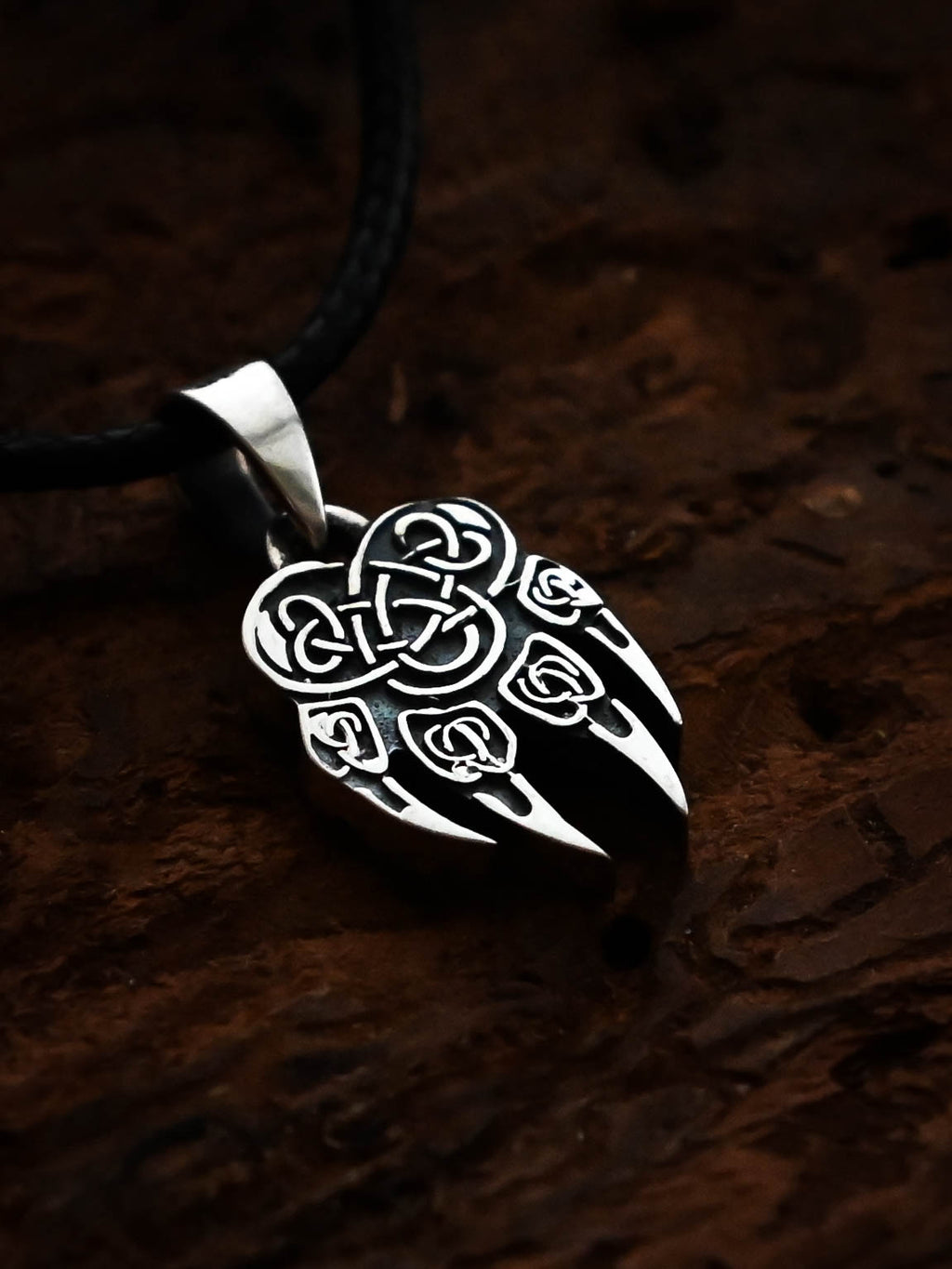Wolf Paw Amulet (Small), Sterling Silver 925 — Viking & Slavic Symbol Pendant